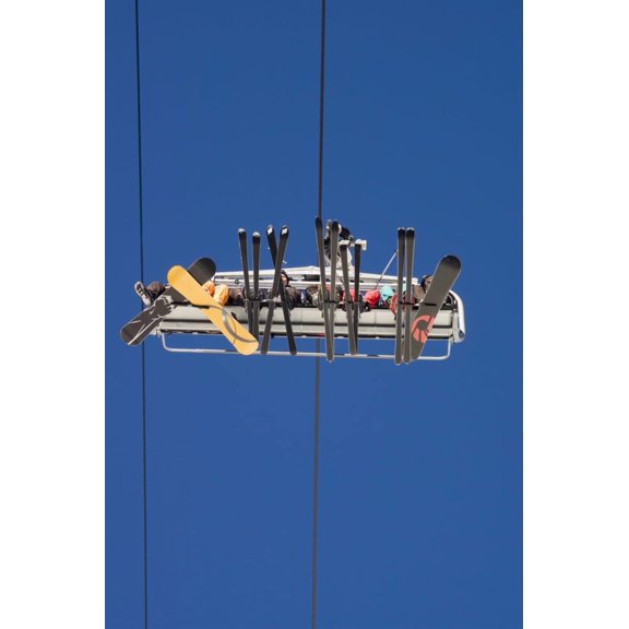 People Riding On Ski Lift At Risoul Canvas Art - Chris Parker Design Pics (11 x 17)