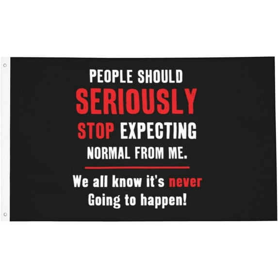 People Should Seriously Novelty Sarcastic Funny Banner With Metal Grommets Double Sided Printed Flag 3x5 Ft Garden Yard House Flags Greeting Banner Indoor Outdoor Party Home Decor