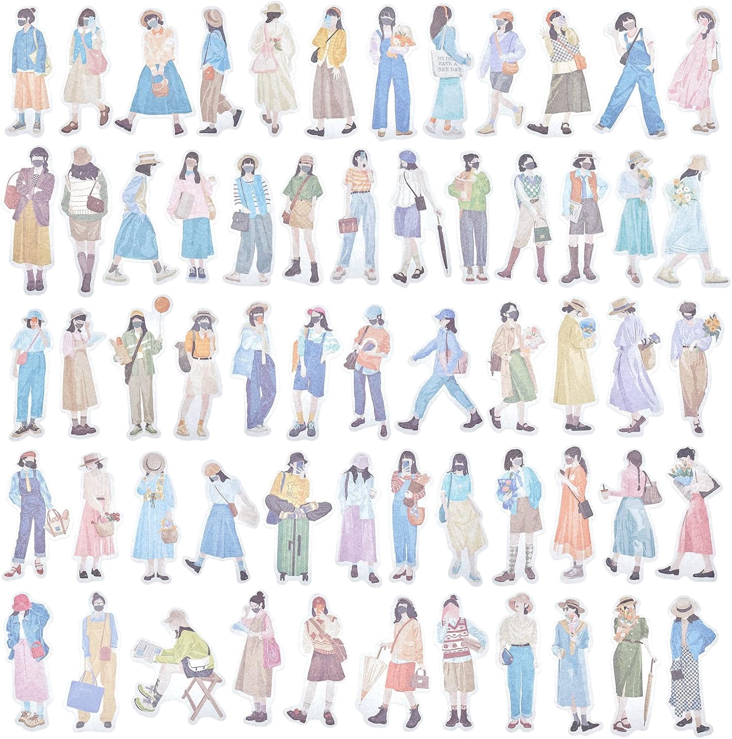 People Sticker Style People Stickers for Journaling Scrapbooking 120pcs Fashion Scrapbook ...