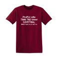 thumbnail image 1 of People Who Think They Know Everything Christmas Apparel Adult Humor Novelty Sarcastic Premium Tshirt Xmas Holiday Anniversary Gift Hilarious Funny Saying Graphic Tees, 1 of 5