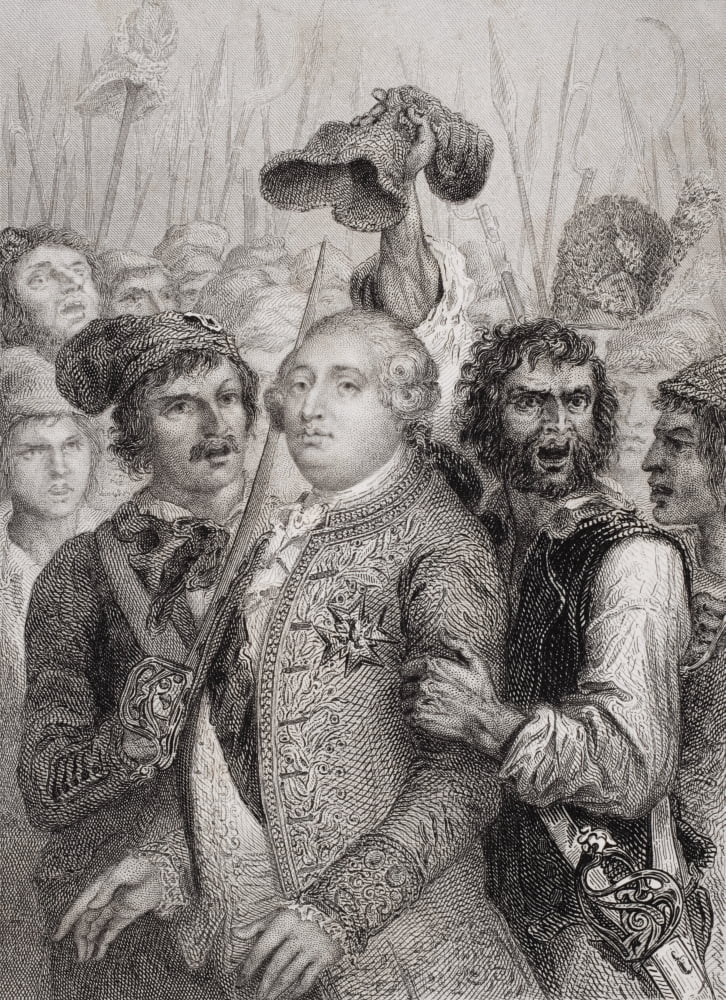 The People At The Tuileries 20 June 1792 Louis Xvi 1754 1793 King Of France 1774 1792 Engraved By J Smith After Raffet Canvas Art - Ken Welsh Design Pics (24 x 34)
