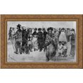 thumbnail image 1 of People Walking on the Beach 24x18 Gold Ornate Wood Framed Canvas Art by Vincent van Gogh, 1 of 2