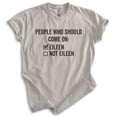 thumbnail image 1 of People Who Should Come On Not Eileen Shirt, Unisex Women's Men's Shirt, 80s Shirt, New Wave Shirt, Light Silk Gray, Small, 1 of 6
