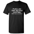 thumbnail image 1 of People Who Think They Know Everything Christmas Apparel Adult Humor Novelty Sarcastic Premium Tshirt Xmas Holiday Anniversary Gift Hilarious Funny Saying Graphic Tees, 1 of 5