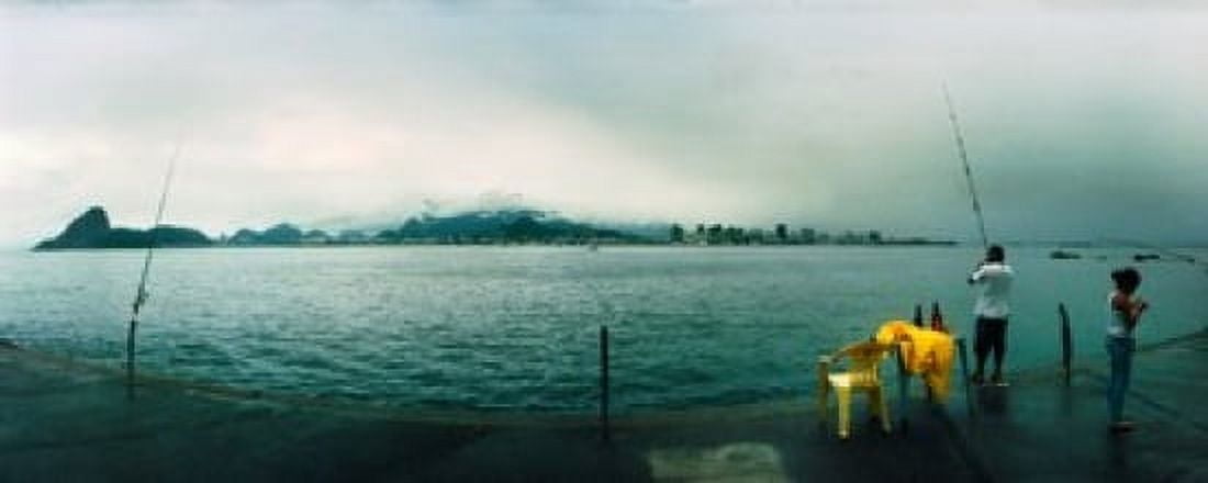 People fishing Guanabara Bay Niteroi Rio de Janeiro Brazil Canvas Art - Panoramic Images (30 x 12)