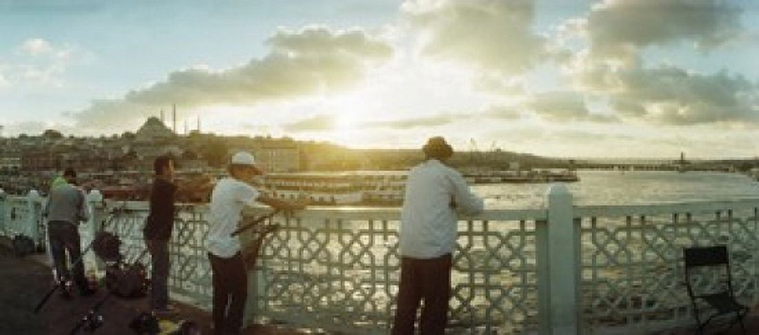 People fishing in the Bosphorus Strait Marmara Region Istanbul Turkey Canvas Art - Panoramic Images (30 x 14)