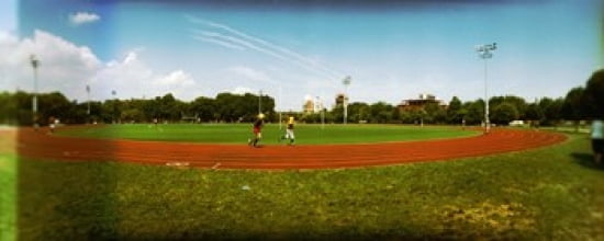 People jogging in a public park McCarren Park Greenpoint Brooklyn New York City New York State USA Canvas Art - Panoramic Images (30 x 12)