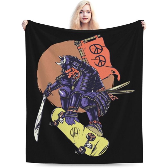 People on Skateboards Throw Blanket for Couch 60"x50" Super Soft Cozy