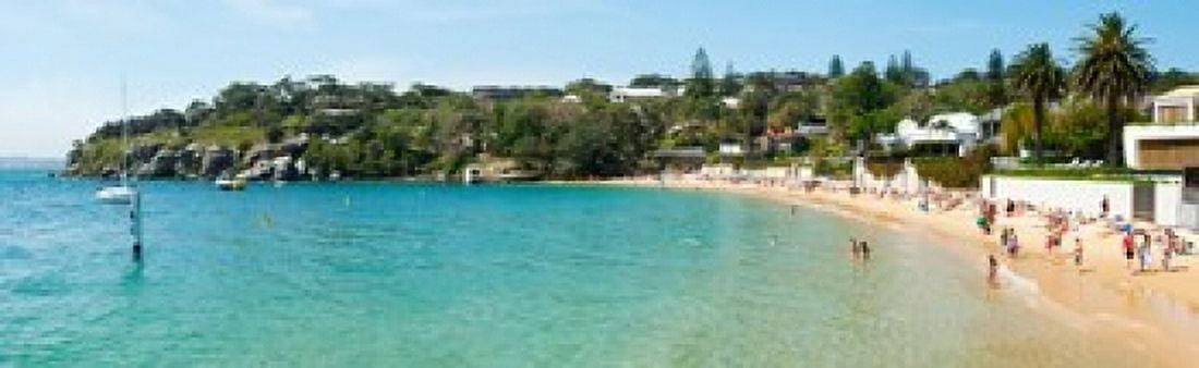 People on the beach Camp Cove Watsons Bay Sydney New South Wales Australia Canvas Art - Panoramic Images (15 x 5)