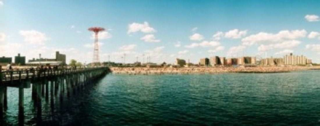 People on the beach Coney Island Brooklyn Manhattan New York City New York State USA Canvas Art - Panoramic Images (15 x 6)