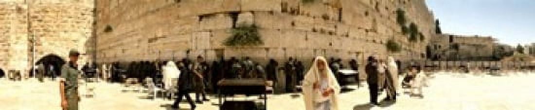 People praying in front of the Wailing Wall Jerusalem Israel Canvas Art - Panoramic Images (24 x 5)
