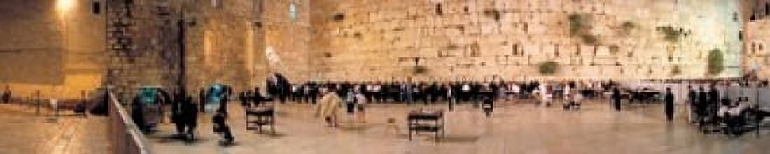 People praying in front of the Western Wall Jerusalem Israel Canvas Art - Panoramic Images (24 x 5)