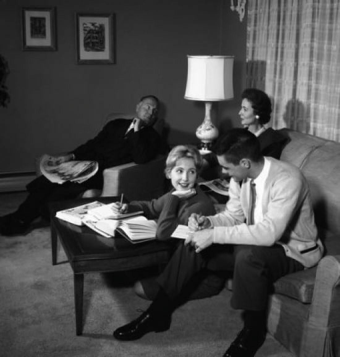 People relaxing in living room Canvas Art - (18 x 24)