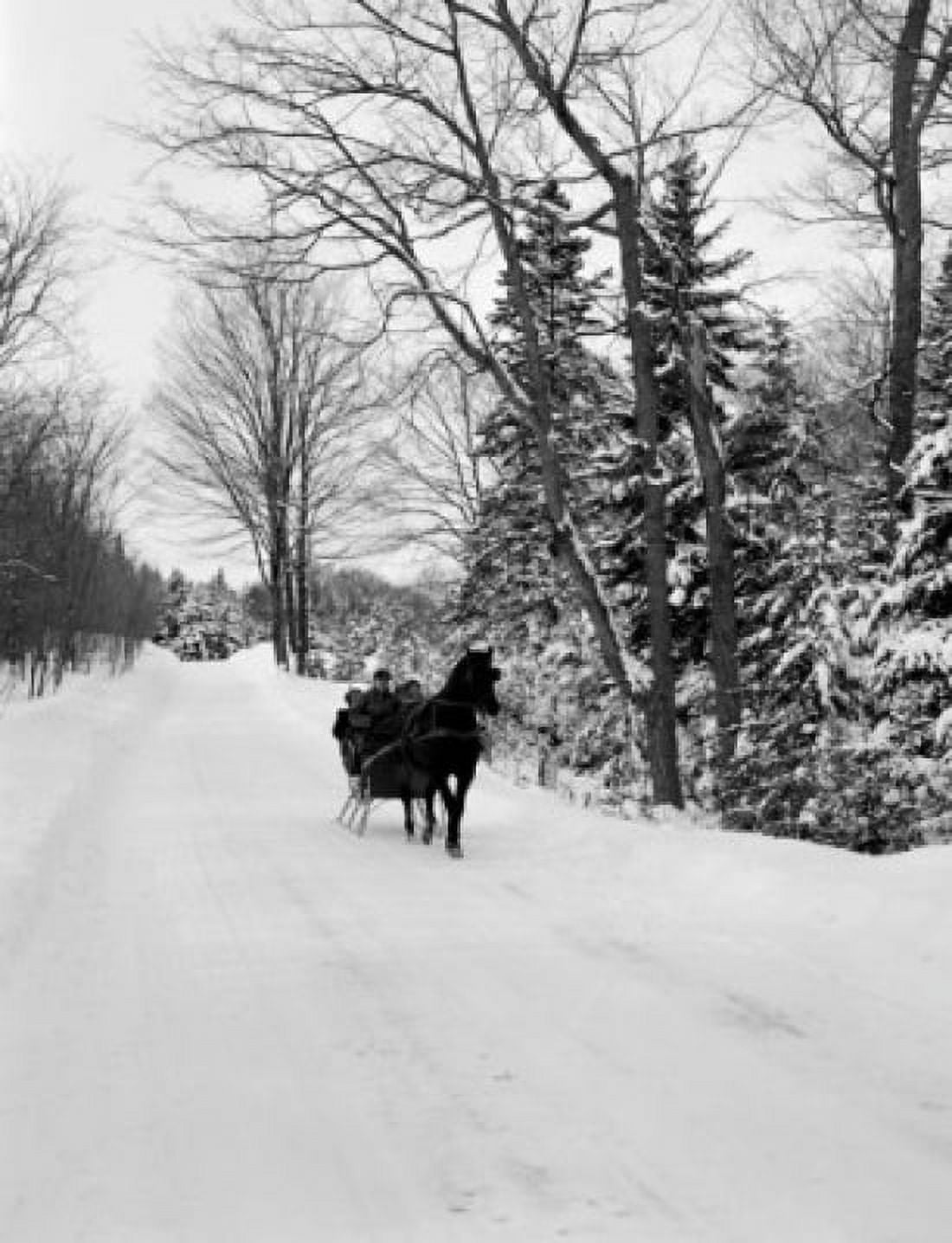 People riding sleigh Canvas Art - (18 x 24)