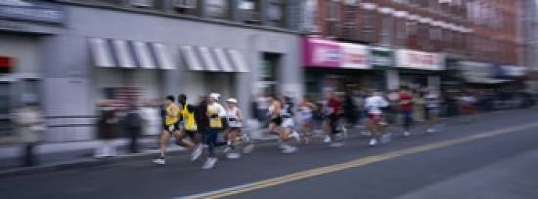 People running in New York City Marathon Manhattan Avenue Greenpoint Brooklyn New York City New York State USA Canvas Art - Panoramic Images (18 x 7)