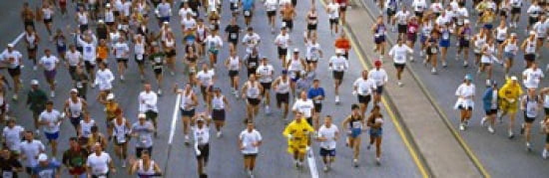 People running in a marathon Chicago Marathon Chicago Illinois USA Canvas Art - Panoramic Images (18 x 6)