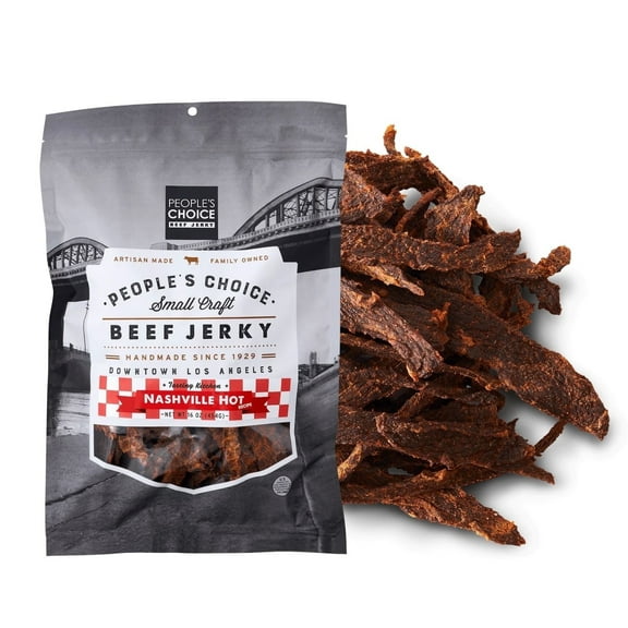 People's Choice Beef Jerky - Tasting Kitchen - Nashville Hot - Spicy Jerky - 1 Pound - 1 Bag