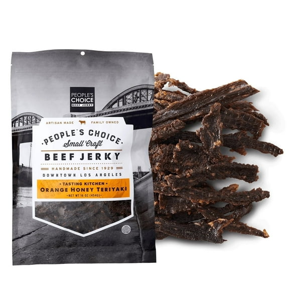 People's Choice Beef Jerky - Tasting Kitchen - Orange Honey Teriyaki - Sweet Jerky - 1 Pound - 1 Bag