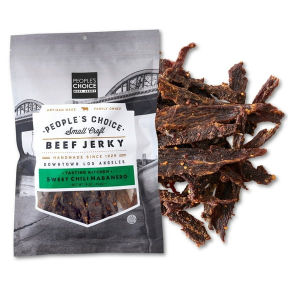 People's Choice Beef Jerky - Tasting Kitchen Small Batch - Sweet Chili Habanero - 1 Pound - 1 Bag