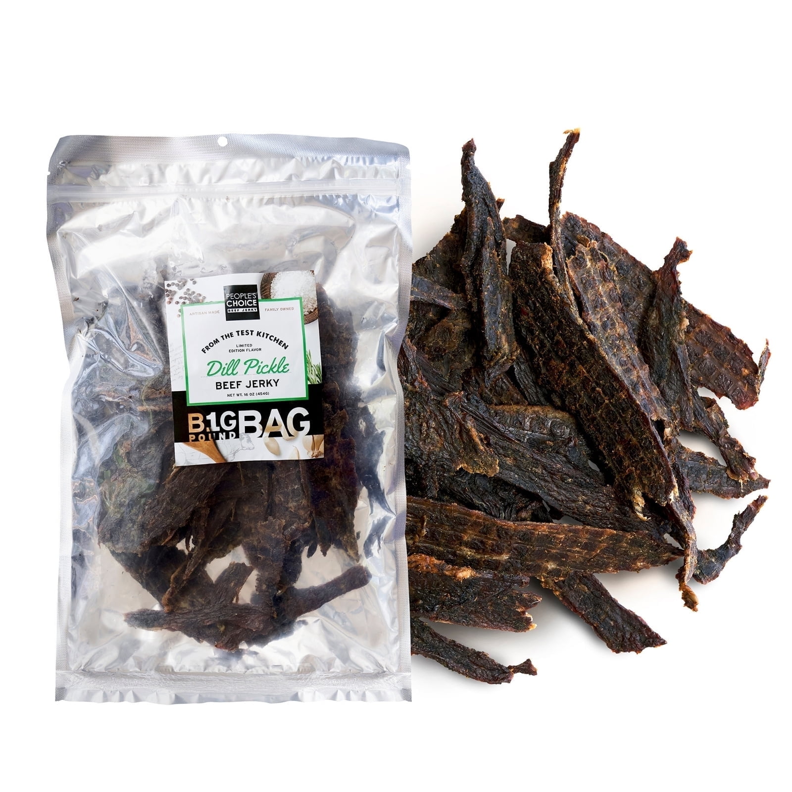 People's Choice Beef Jerky - Test Kitchen Small Batch - Dill Pickle - 1 Pound - 1 Bag