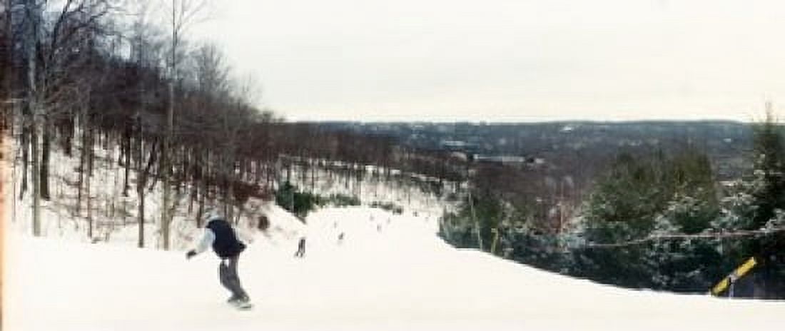 People skiing and snowboarding on Hunter Mountain Catskill Mountains Hunter Greene County New York State USA Canvas Art - Panoramic Images (30 x 13)
