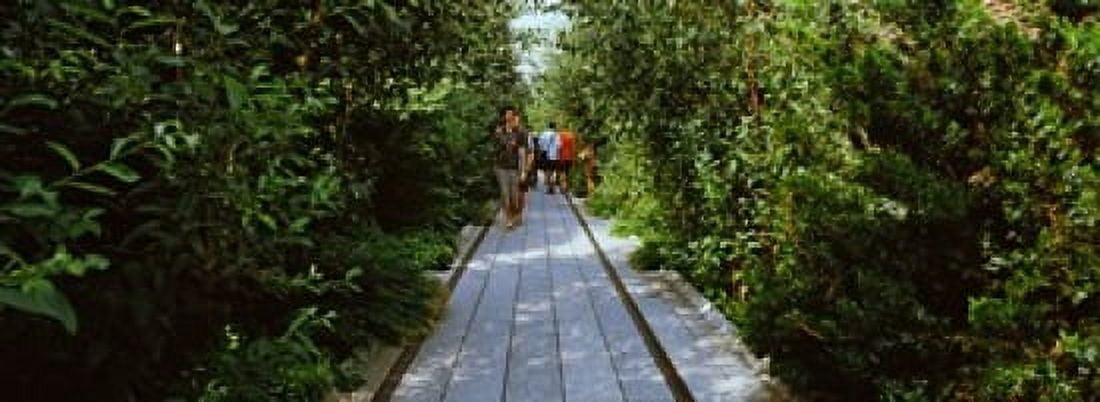 People walking on walkway in an elevated park High Line New York City New York State USA Canvas Art - Panoramic Images (18 x 7)