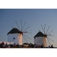 thumbnail image 1 of People watching the sunset beneath old windmills; Mykonos Town Mykonos Cyclades Greek Islands Greece Print, 1 of 3