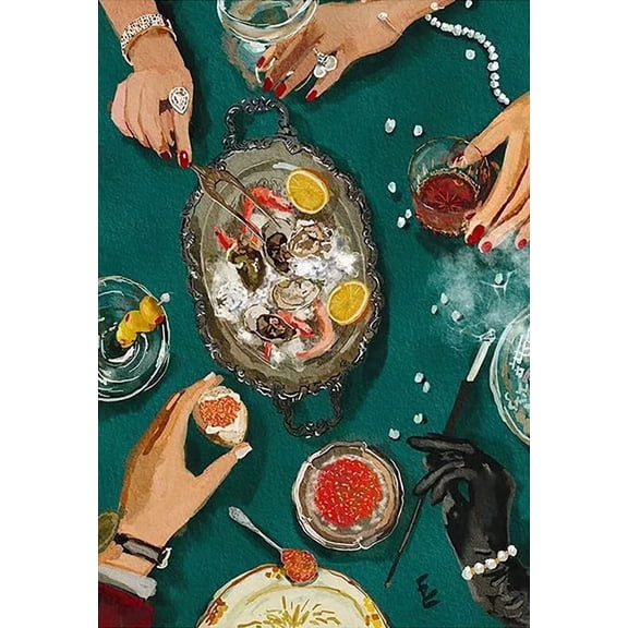 CSZPPQAF Summer Diamond Painting Kits for Adults,Oysters Diamond Art Kit,Home Wall Decoration 13.8x13.8 inches