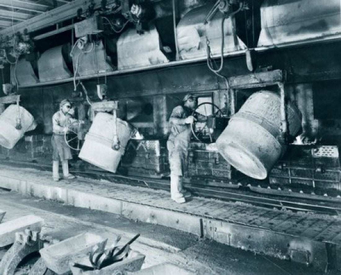 People working in a factory Canvas Art - (18 x 24)