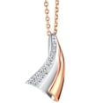 thumbnail image 1 of Peora Rose Gold-tone 925 Sterling Silver Winged Fan Pendant Necklace for Women with 17 inch Chain + 3 inch extender, Hypoallergenic Fine Jewelry, 1 of 4