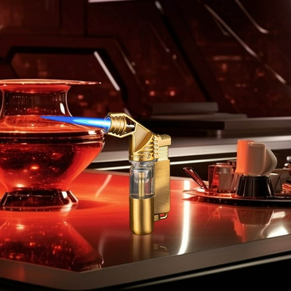 Peorpel Torch Lighter, Jet Flame, Butane gas, Mini Refillable Windproof Lighters, for Candle, Fireplace, Grill