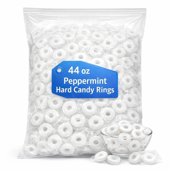 Pep O Mint Hard, 44oz Bulk Pack  Individually Wrapped Classic Peppermint Mints, Ideal for Sharing, Gifting, Weddings & Special Events, Refreshing Flavor MMM29056
