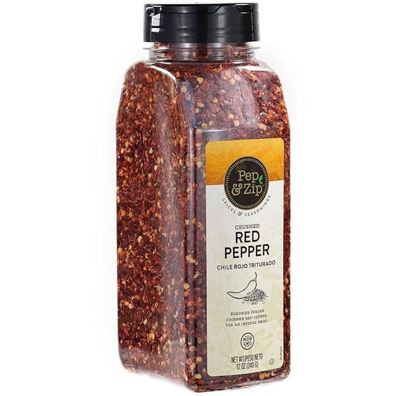 Pep and Zip Crushed Red Pepper/Chili Rojo Triturado, Non-GMO, Kosher, 16 oz