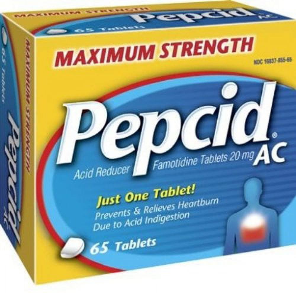 Pepcid AC Acid Reducer (20 mg), Maximum Strength, 65Tablets
