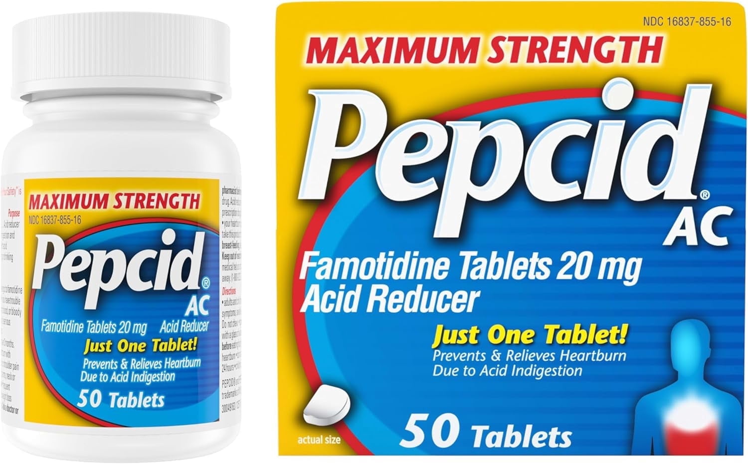 Maximum Strength Pepcid AC All-Day Heartburn Relief Treatment, 50 counts, famotidine
