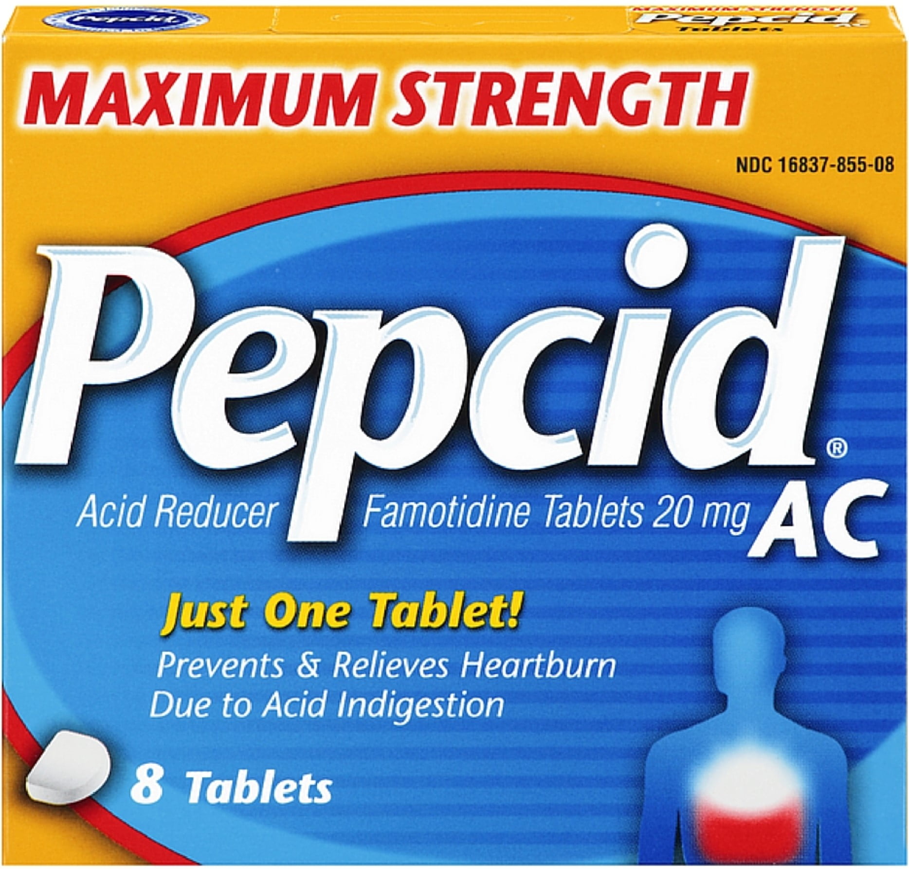 Pepcid Ac Maximum Strength Acid Reducer Tablets 8 Ea Pack Of 2