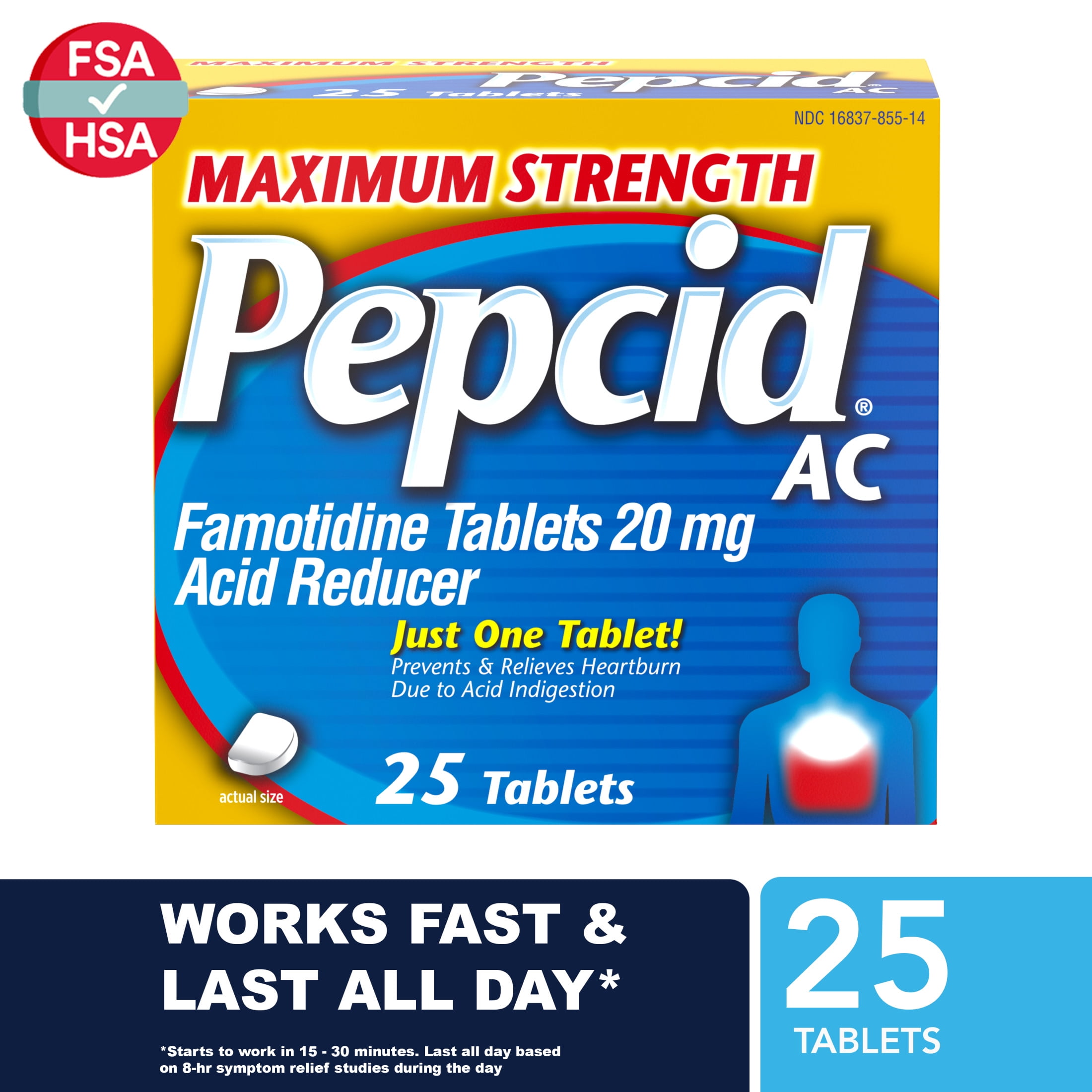 Pepcid AC Maximum Strength for Heartburn Prevention &amp; Relief, 25 Ct