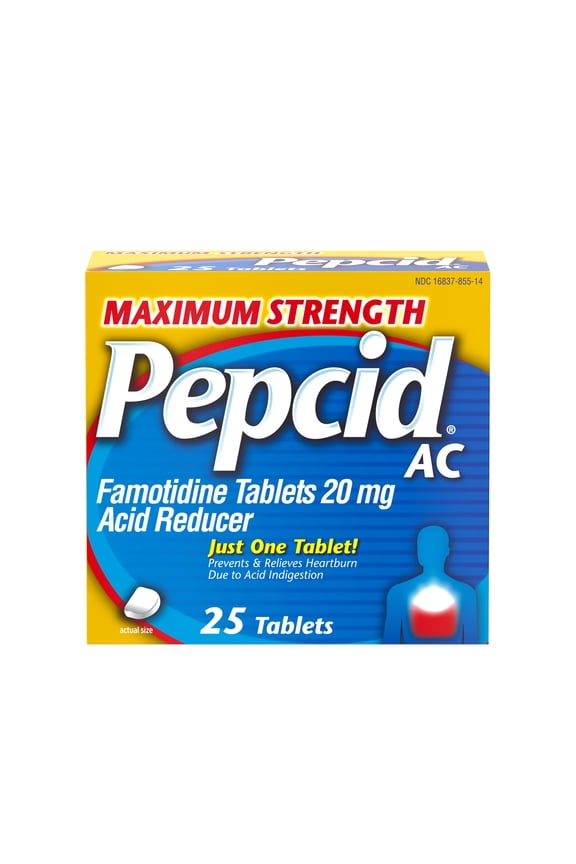 AC Maximum Strength Heartburn Medicine, Famotidine, 25 Count