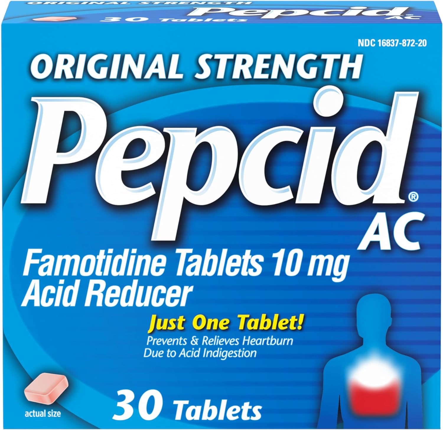 Pepcid AC Original Strength Heartburn Relief Tablets, Prevents