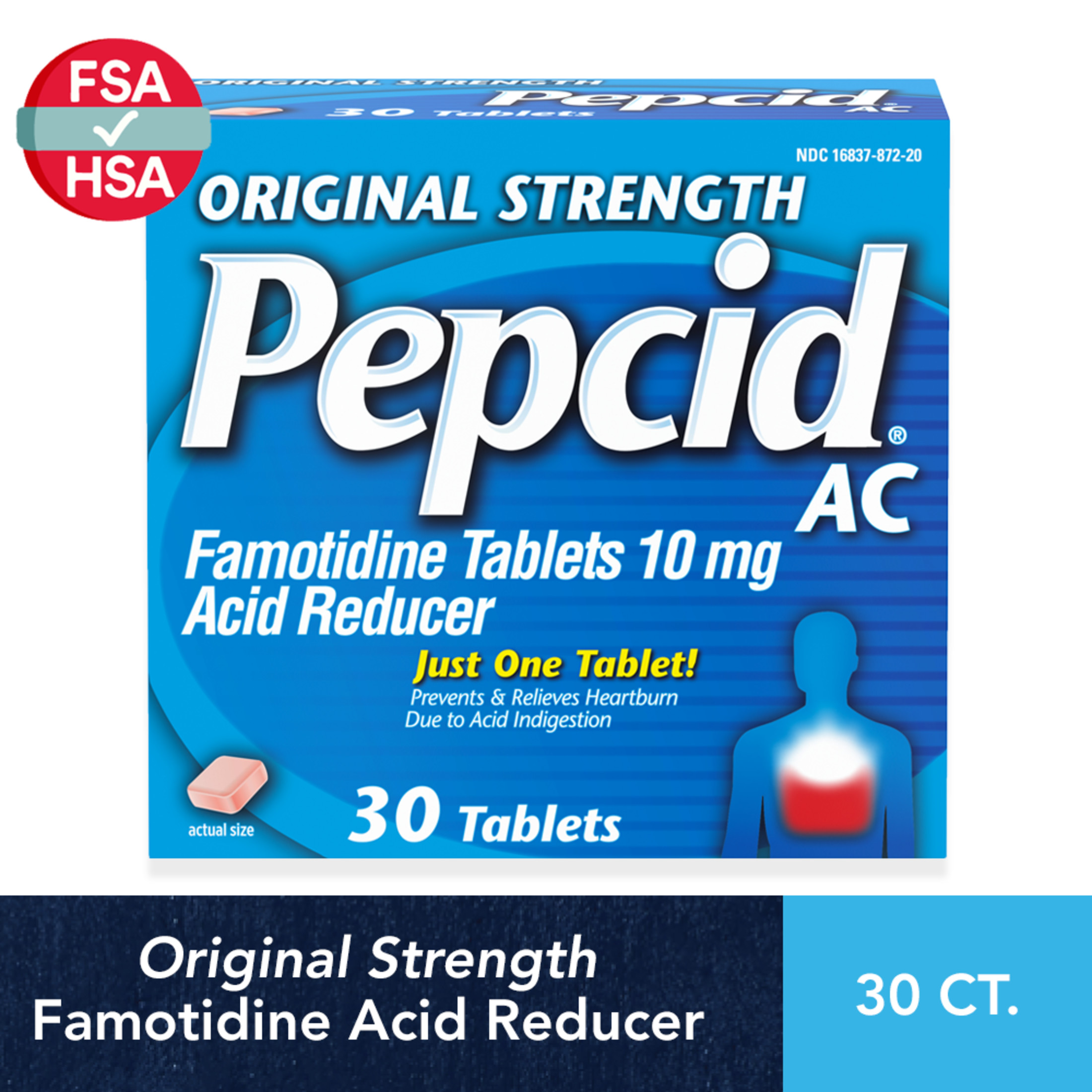 Pepcid AC Original Strength for Heartburn Prevention & Relief, 30 Ct - image 1 of 11