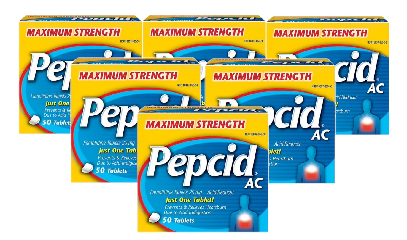 Pepcid AC Tablets Maximum Acid Reducer, 50 ea (Pack of 6)
