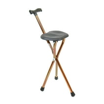 Pepe - Folding Cane Chair (Height 32.2", Non-Adjustable), Foldable Walking Cane with Seat, Aluminum Walking Cane for Men Bronze