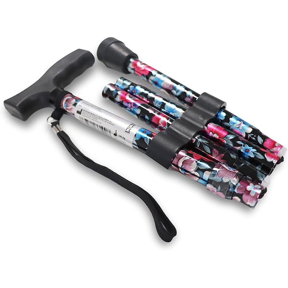 PEPE Mobility Adjustable Folding Cane for Women Flowers Lightweight ...
