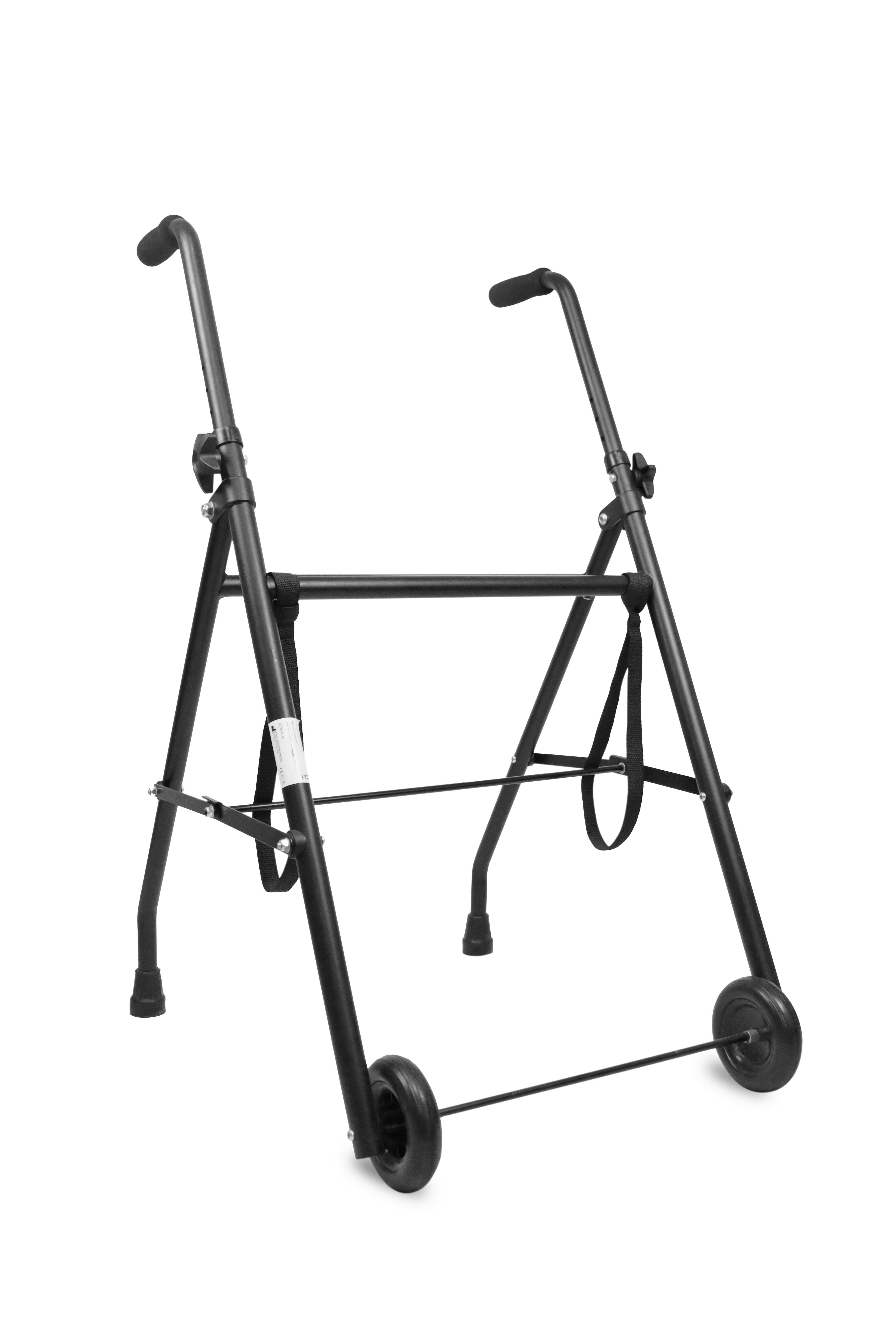 Pepe Folding Walker with Wheels, Walkers for Seniors Foldable, Standard Walker with 2 Wheels
