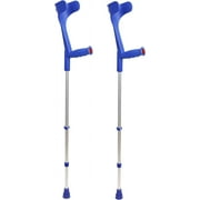 Pepe - Forearm Crutches for Adults (x2 Units, Open Cuff), Adult Crutches Adjustable Blue - Made in Europe