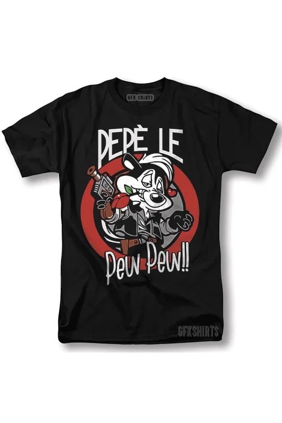 Pepe Le Pew Pew Shirt Classic Cartoon Skunk Vntg Graphic Design T-Shirt