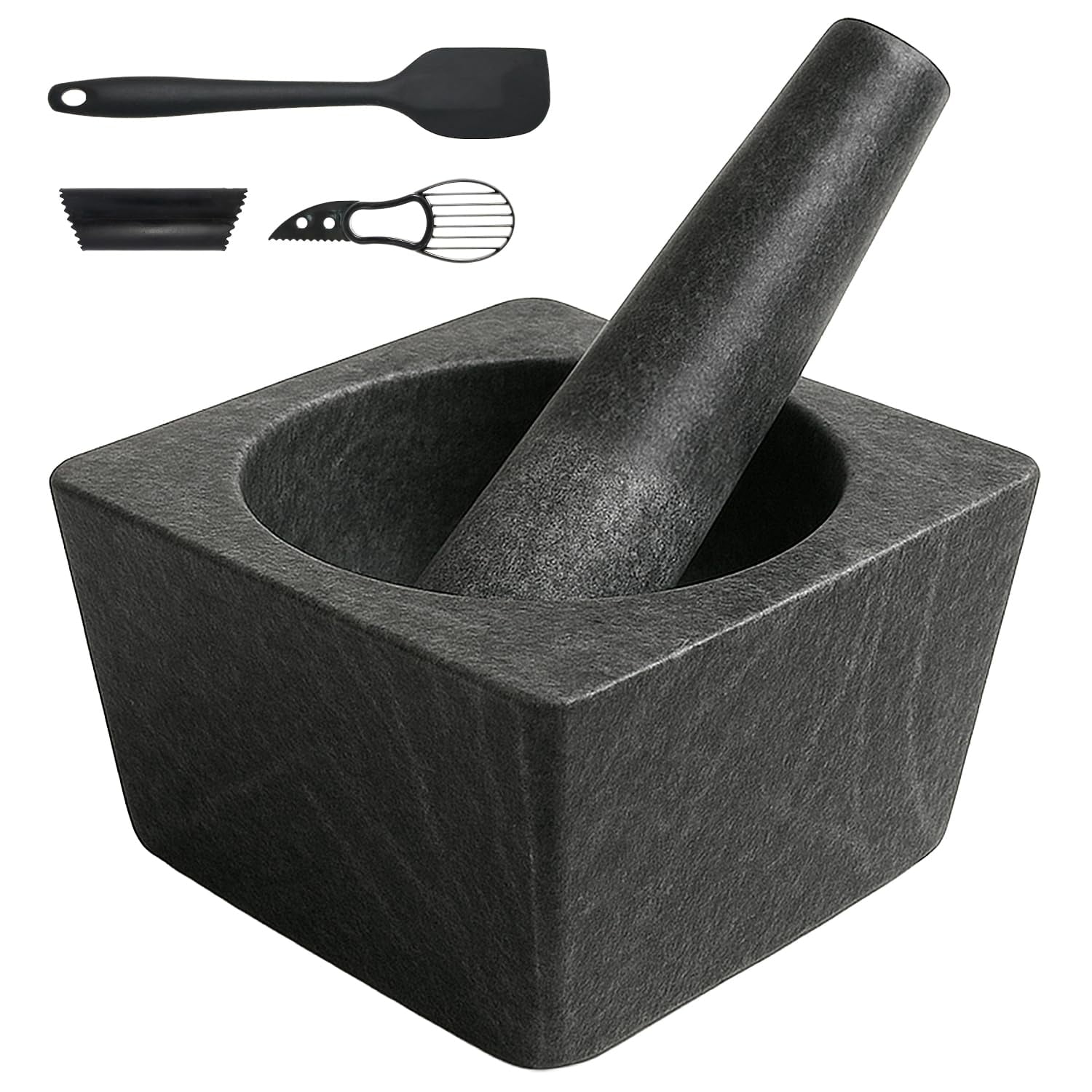 Pepe Nero Authentic Granite Stone Mexican Molcajetes Mortar and Pestle