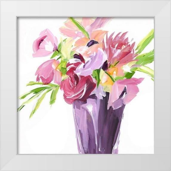 Pepe, Susan 26x26 White Modern Wood Framed Museum Art Print Titled - Bold Flowers II