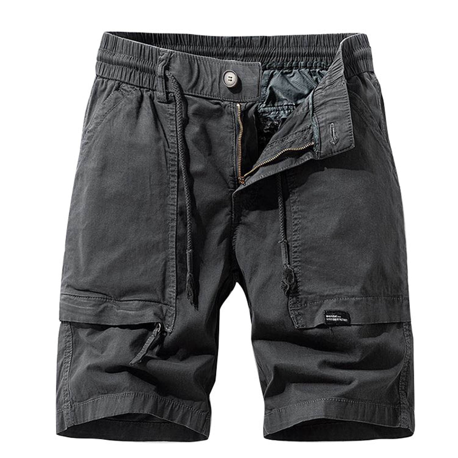 Pepeey Camo Cargo Shorts, Men's Elastic Waist Shorts Cargo Shirts for