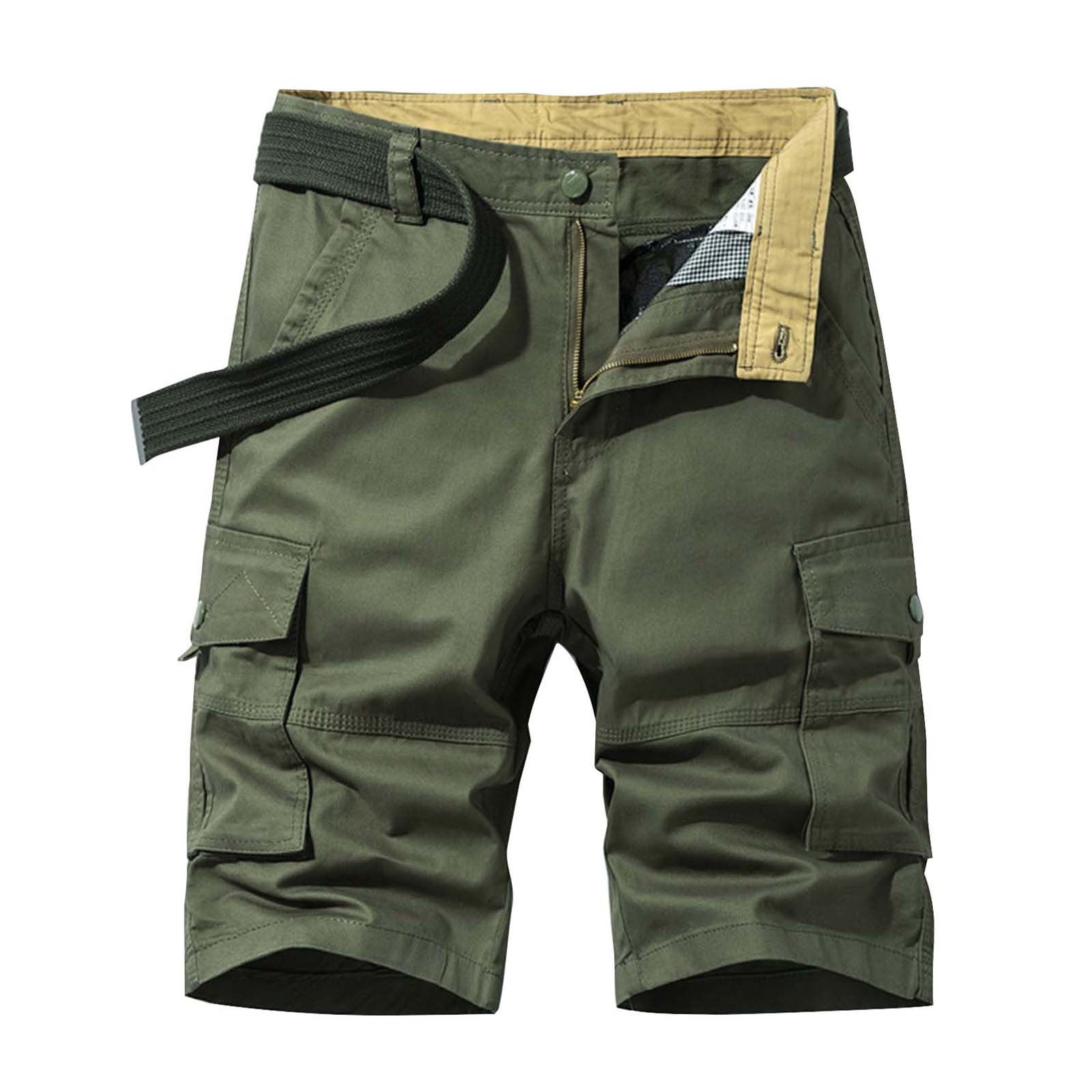 Pepeey Long Cargo Shorts for Men, Cotton Drawstring Shorts Baggy Jean ...